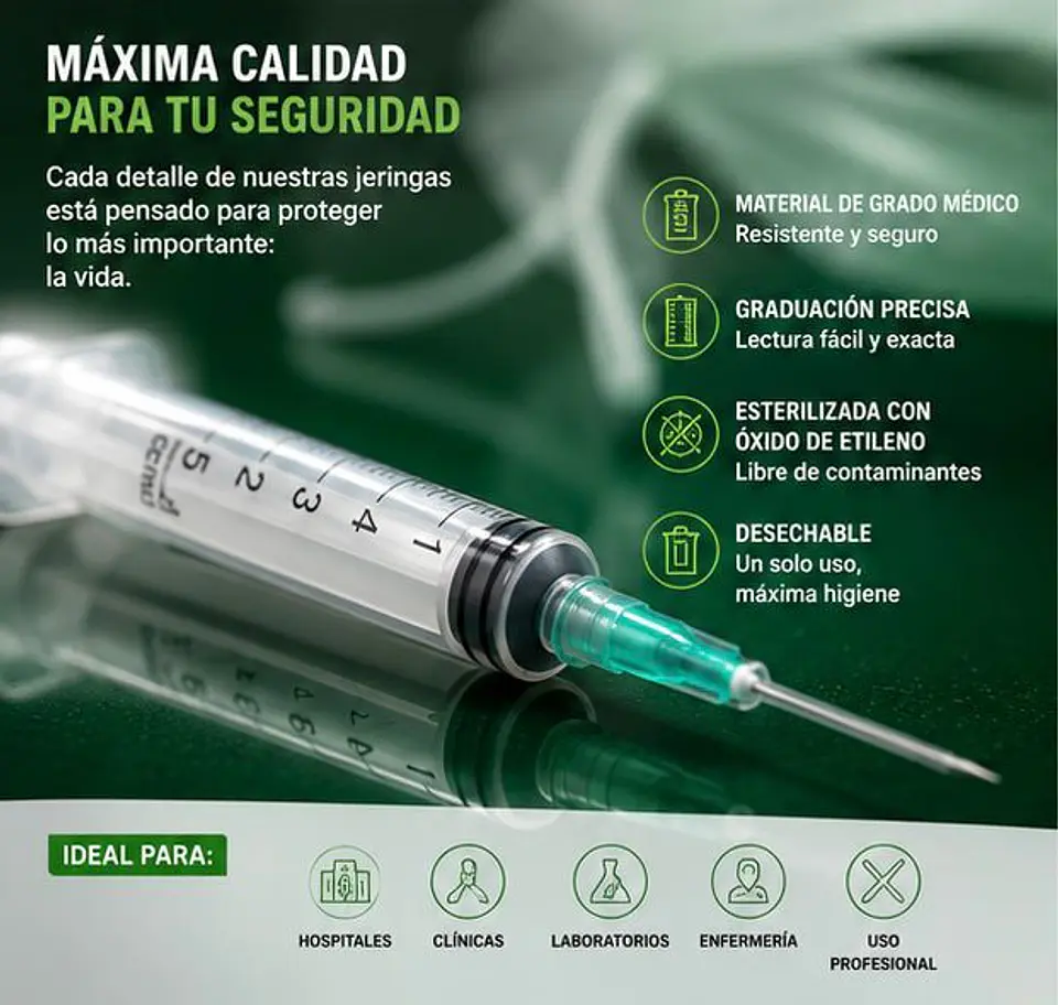 Jeringa 5ml Luer Slip con Aguja 21G x 1½