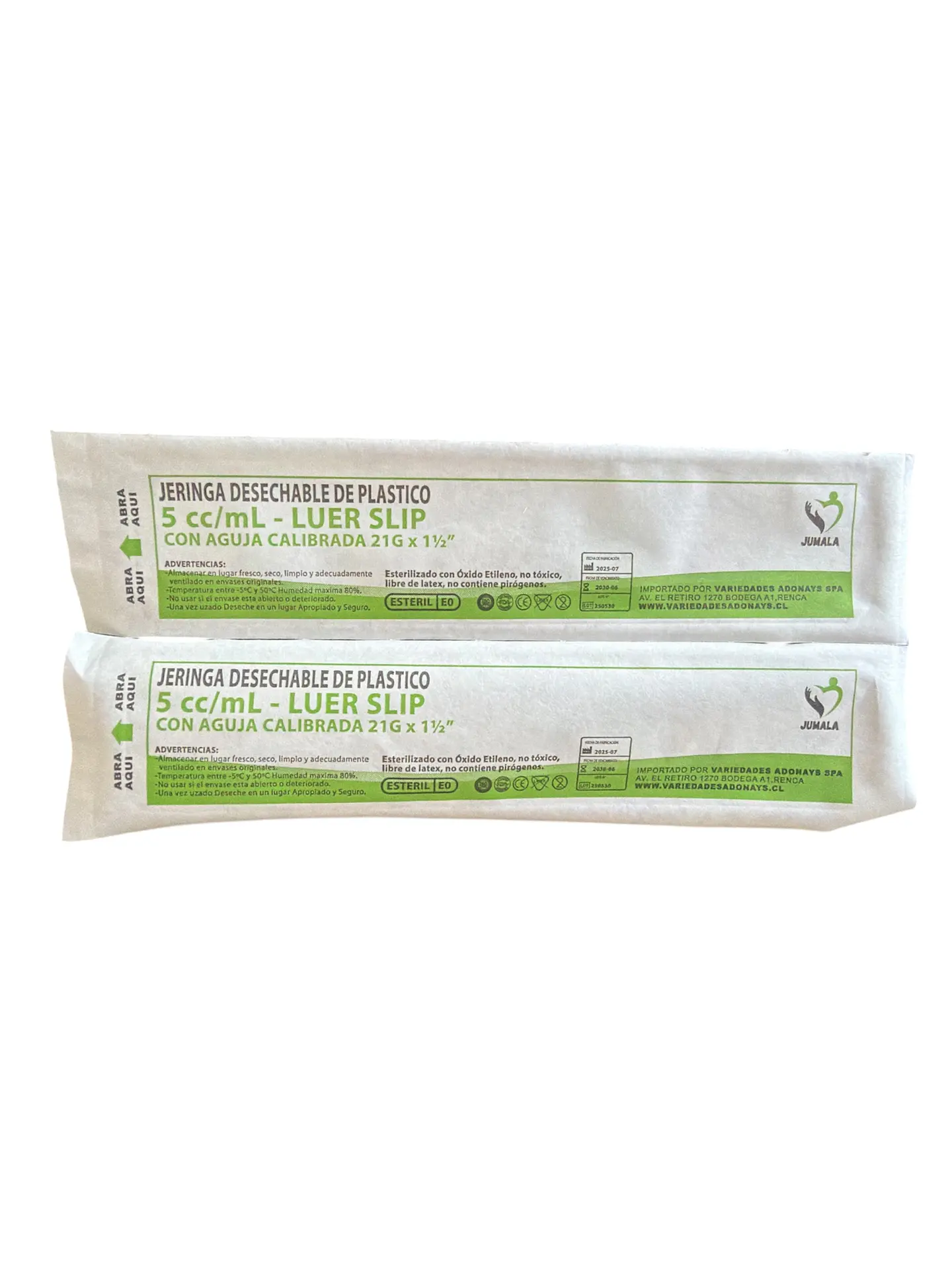 Jeringa 5ml Luer Slip con Aguja 21G x 1½