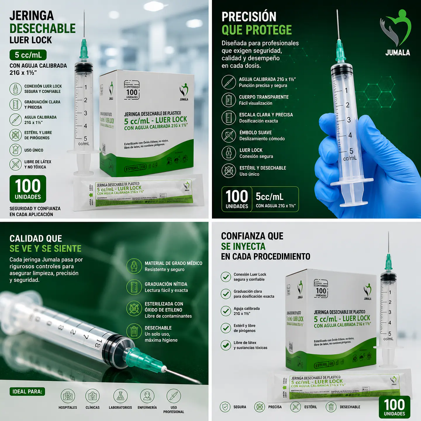Jeringa 5ml Luer Lock con Aguja 21G x 1½
