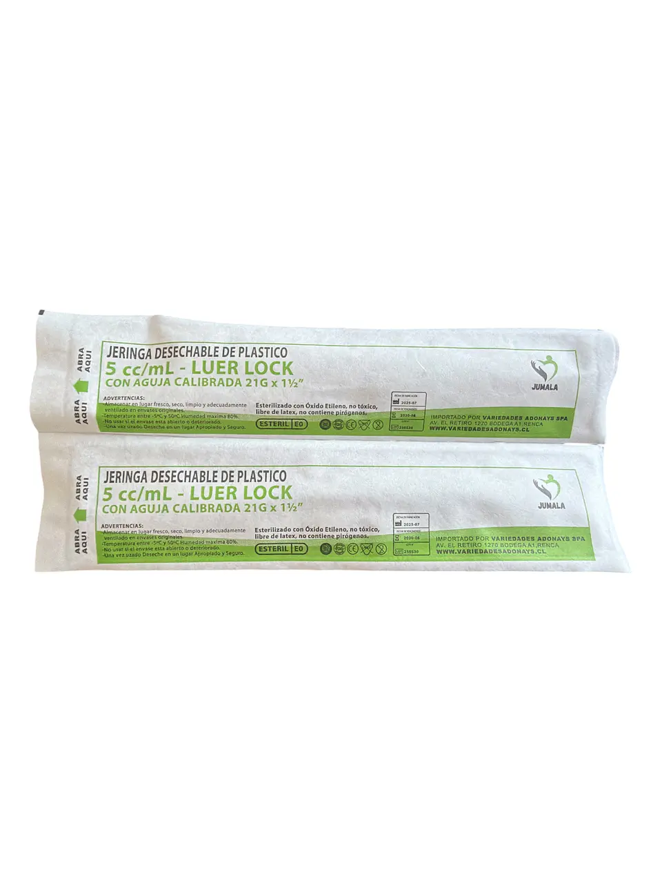 Jeringa 5ml Luer Lock con Aguja 21G x 1½