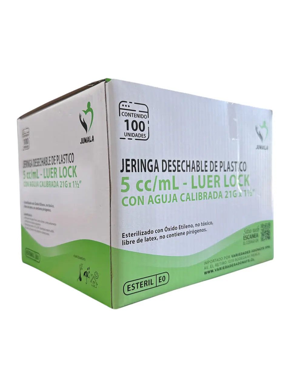 Jeringa 5ml Luer Lock con Aguja 21G x 1½
