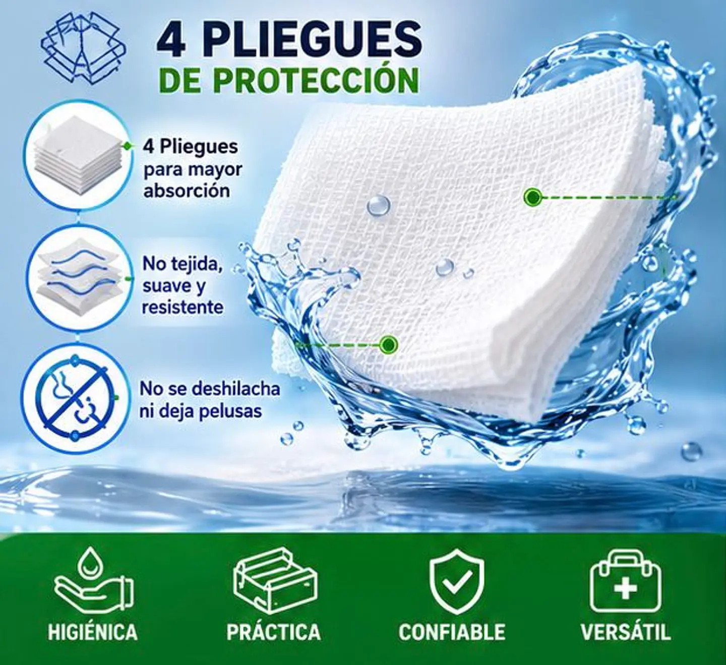 Gasa No Tejida Estéril 5 x 5 cm 4 Pliegues Jumala – Embalaje 2.500 Unidades (50 cajas x 50 Sobres) 3