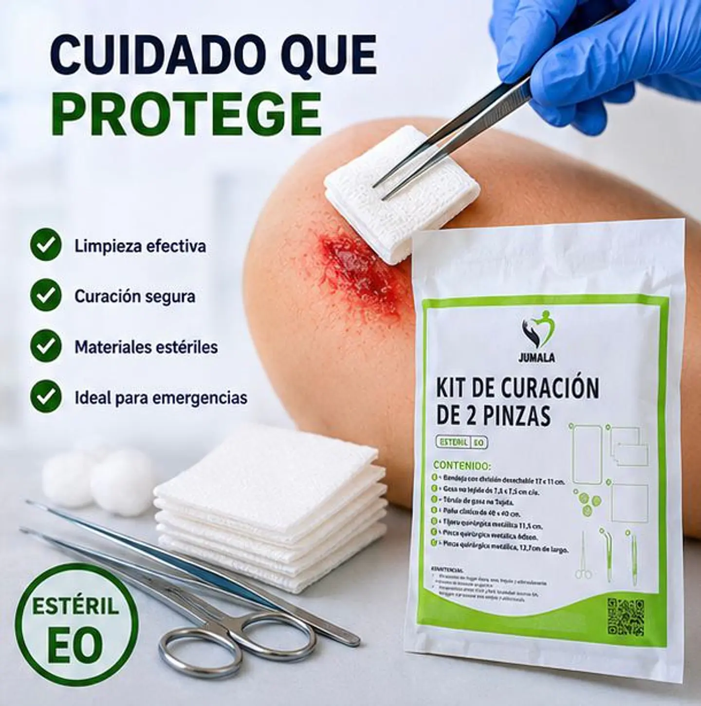Kit de Curación de 2 Pinzas Jumala  – Embalaje 100 Kit  5