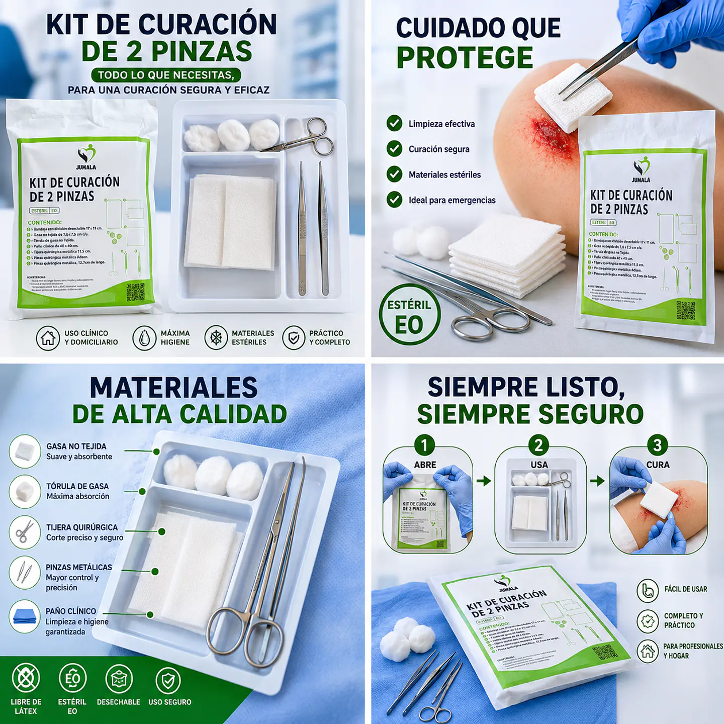 Kit de Curación de 2 Pinzas Jumala  – Embalaje 100 Kit  6