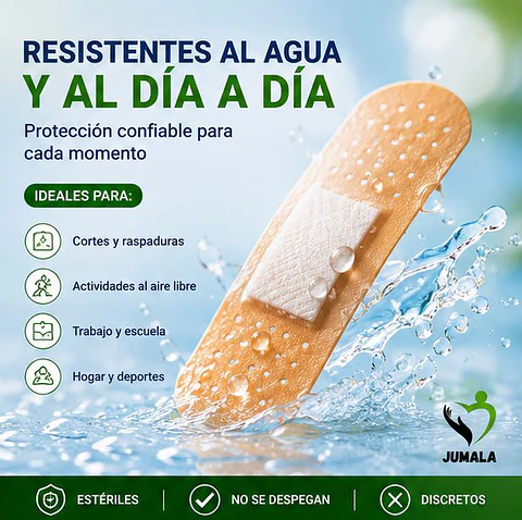 Parche Curita a Prueba de Agua Jumala  – Embalaje 10.000 Unidades -  (100 Cajas x 100 Unidades)