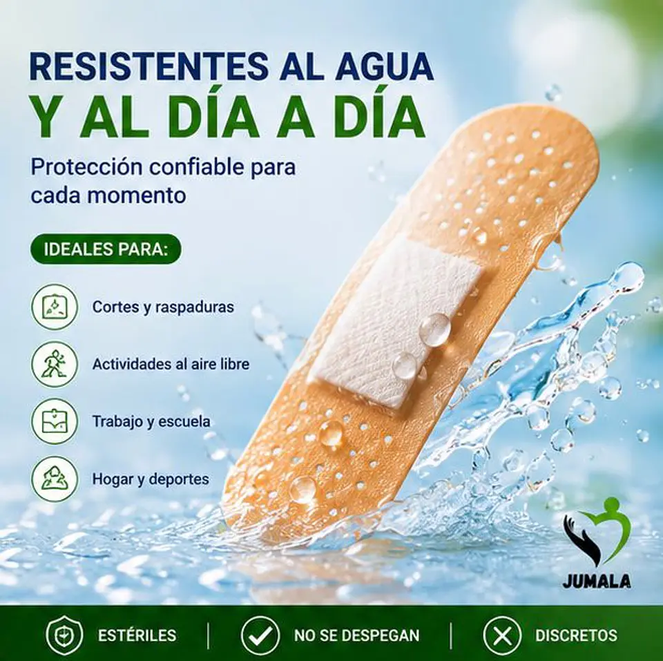 Parche Curita a Prueba de Agua Jumala  – Embalaje 10.000 Unidades -  (100 Cajas x 100 Unidades) 2