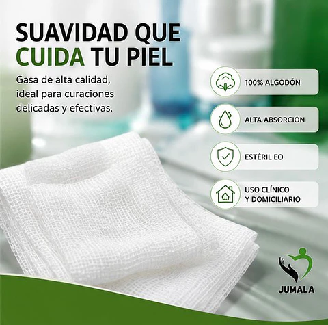 Aposito Gasa + Algodón Esteril 7x20 Jumala – Embalaje 200 Unidades (20 Paquetes x 10 Sobres)