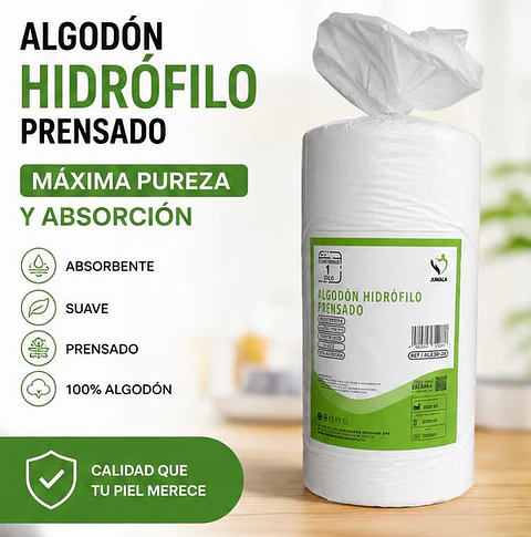 Algodón Hidrófilo 1kg Prensado Jumala – Embalaje 20 Unidades 