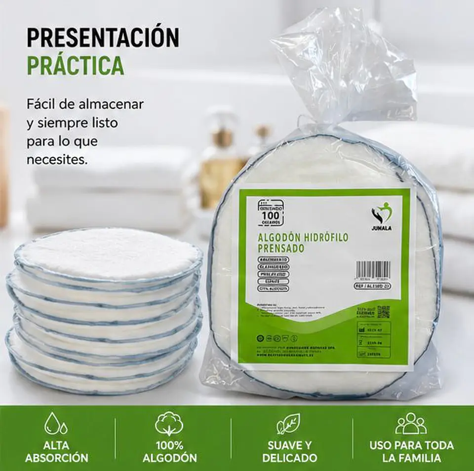 Algodón Hidrófilo Prensado 100grs Jumala – Embalaje 150 Unidades 4