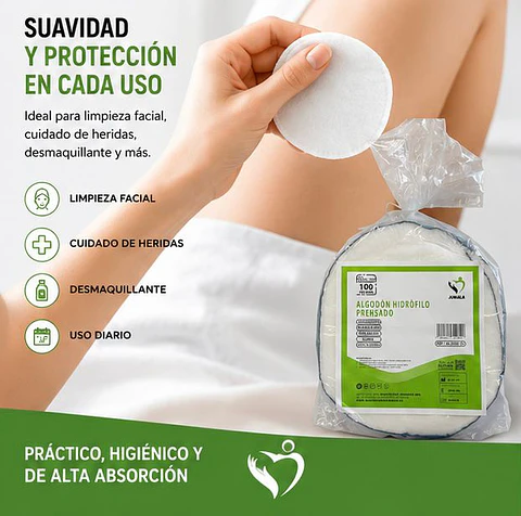 Algodón Hidrófilo Prensado 100grs Jumala – Embalaje 150 Unidades