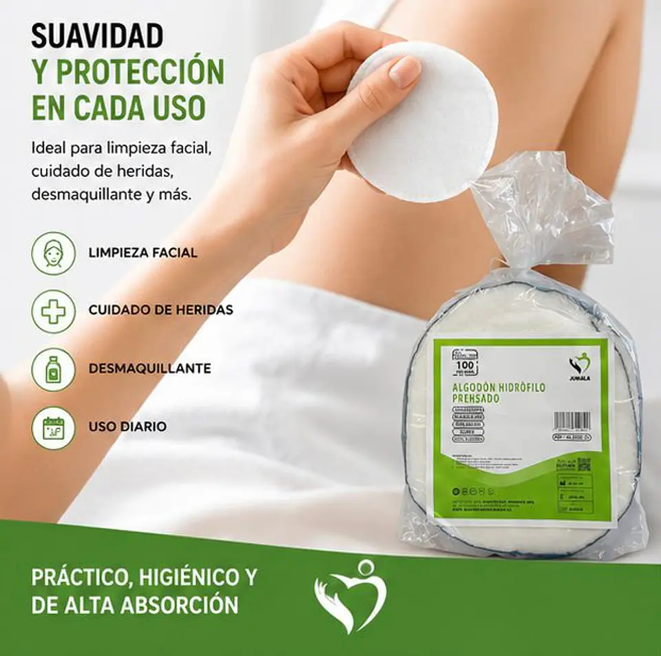 Algodón Hidrófilo Prensado 100grs Jumala – Embalaje 150 Unidades 2