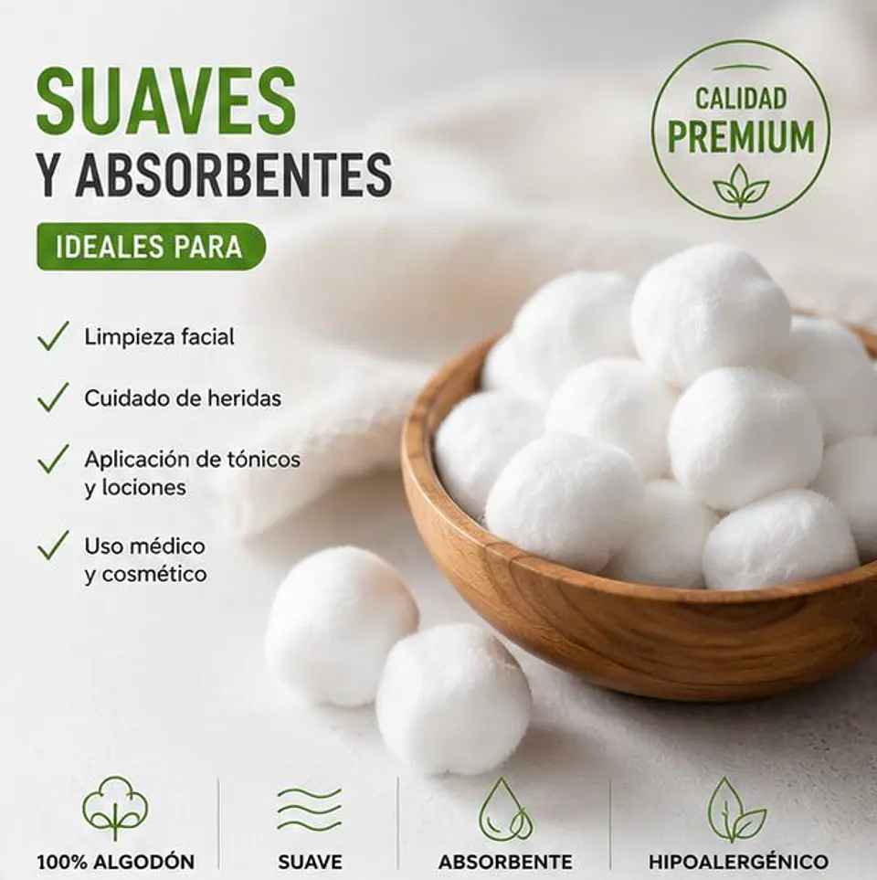 Tórulas de Algodón Premium 1 g Jumala – Embalaje 10.000 Unidades (100 Paquetes x 100 Unidades) 4