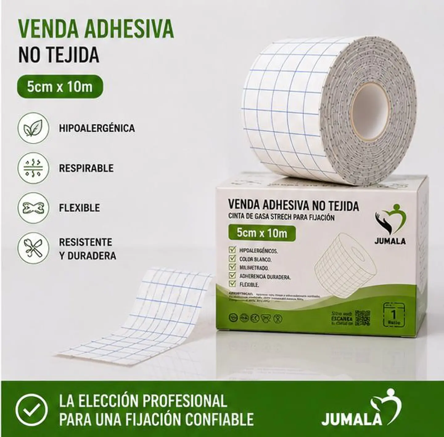 Venda Adhesiva Stretch 5cm X 10m Jumala – Embalaje 80 Unidades  4