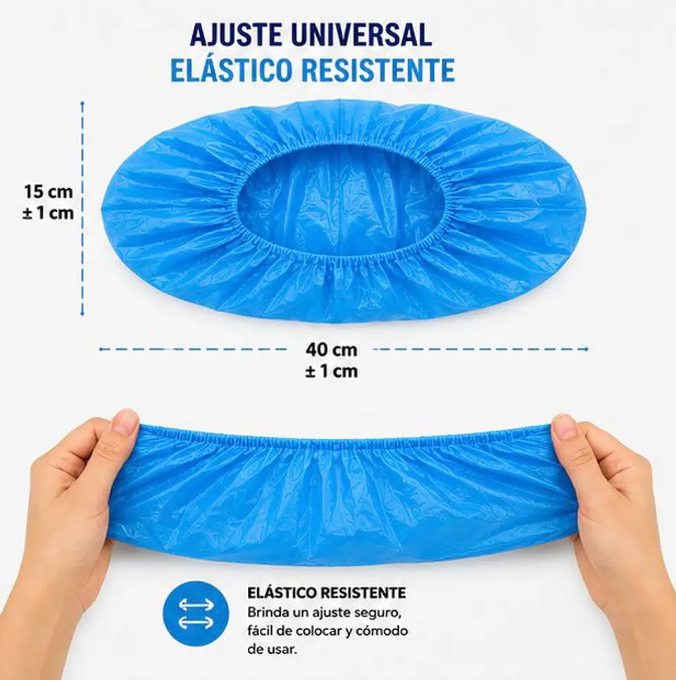 Cubre Calzado Desechable  Color Azul – Embalaje 1.000 Unidades (10 Paquetes x 100 Unidades). 4