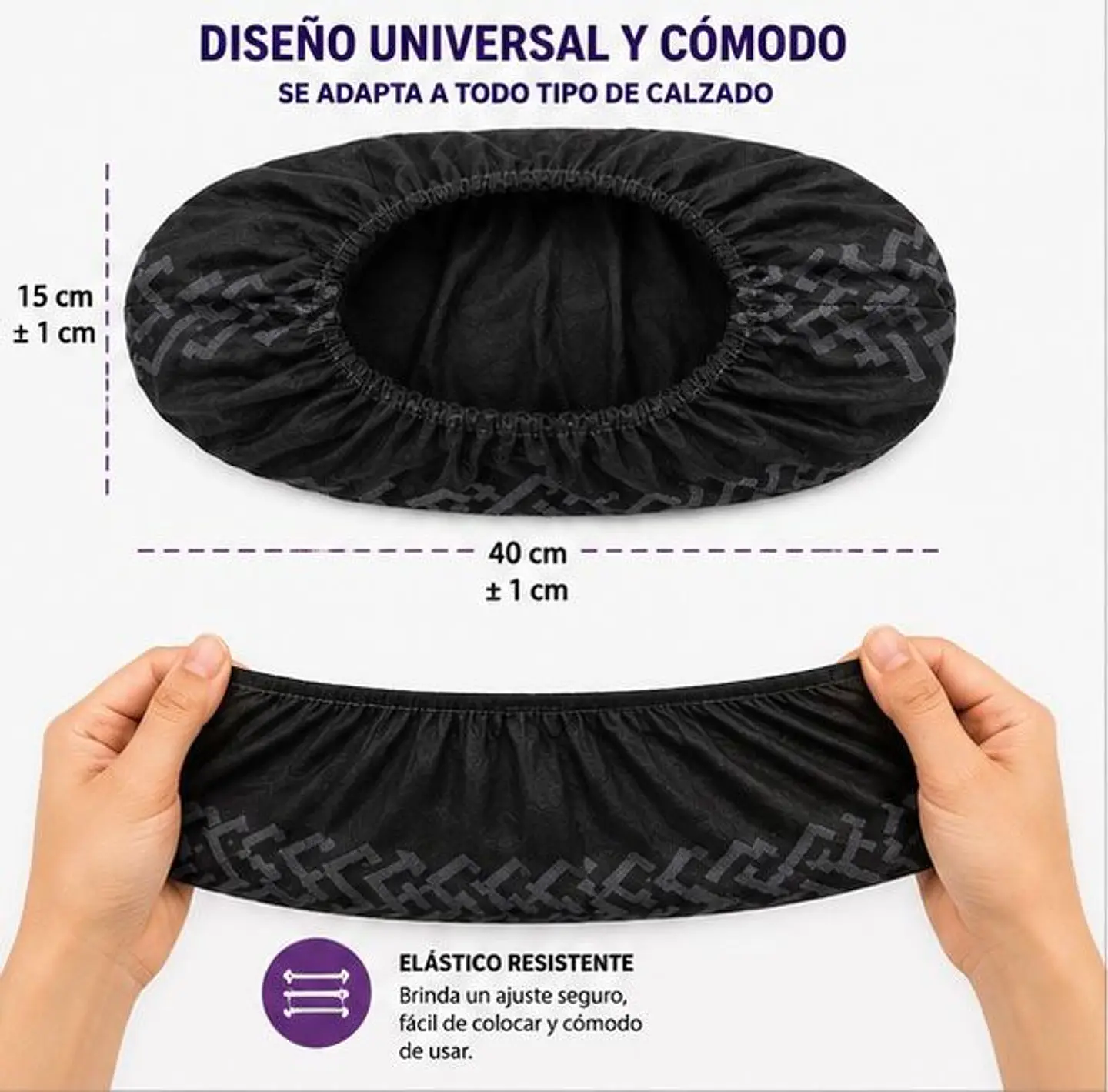 Cubre Calzado Desechable Color Negro Con Antideslizante – Embalaje 1.000 Unidades (10 Paquetes x 100 Unidades) 4