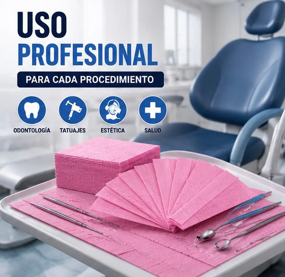 Campo Desechable Color Rosado – Embalaje 500 Unidades (5 Paquetes x 100 Unidades) 2