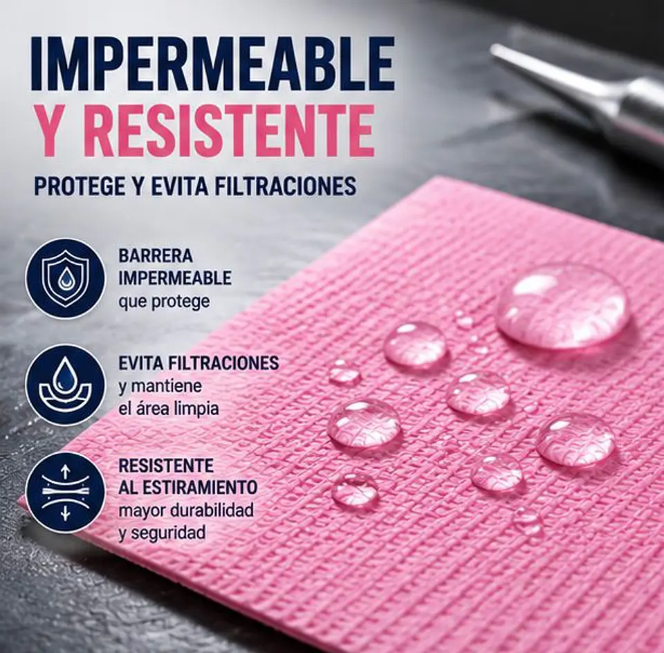 Campo Desechable Color Rosado – Embalaje 500 Unidades (5 Paquetes x 100 Unidades) 5