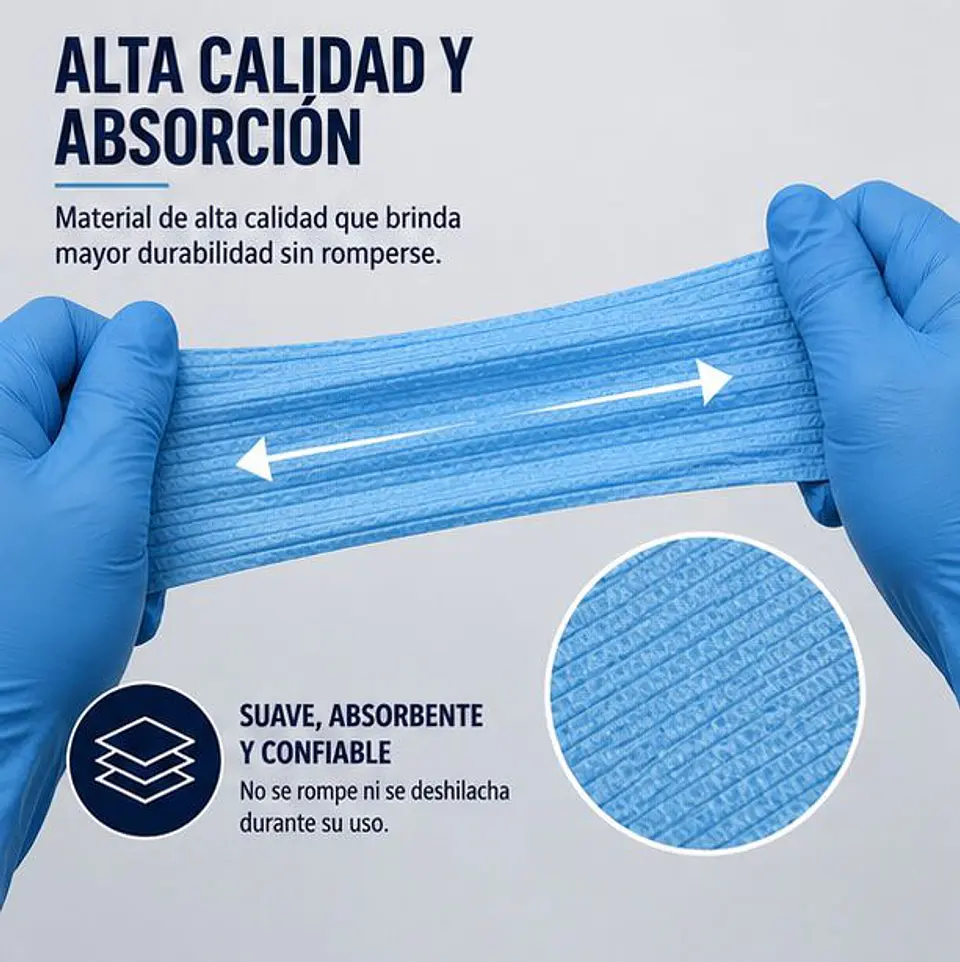 Campo Desechable Color Azul – Embalaje 500 Unidades (5 Paquetes x 100 Unidades) 4