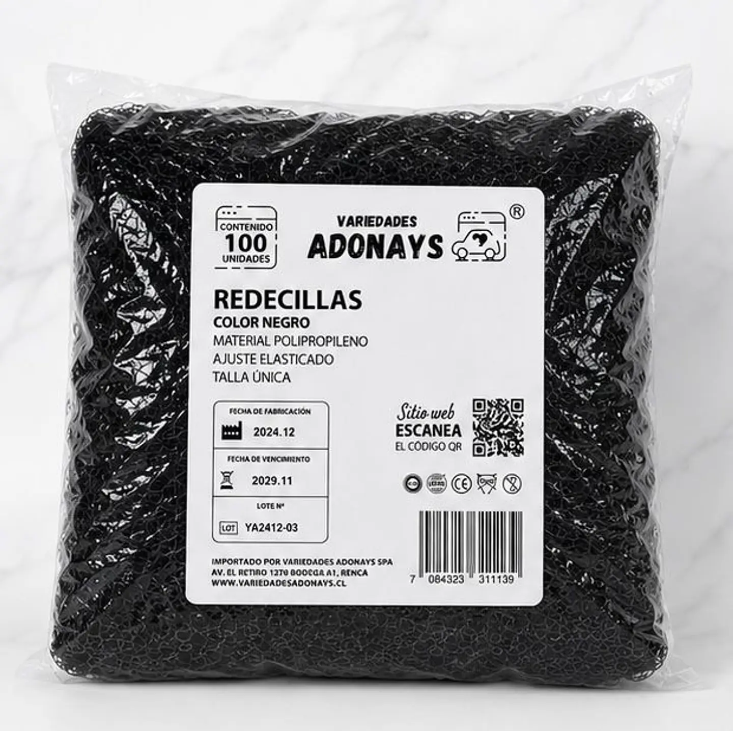 Redecilla Desechable Negra de Polipropileno – Embalaje Mayorista 1.000 Unidades (10 Paquetes x 100 Unidades) 3