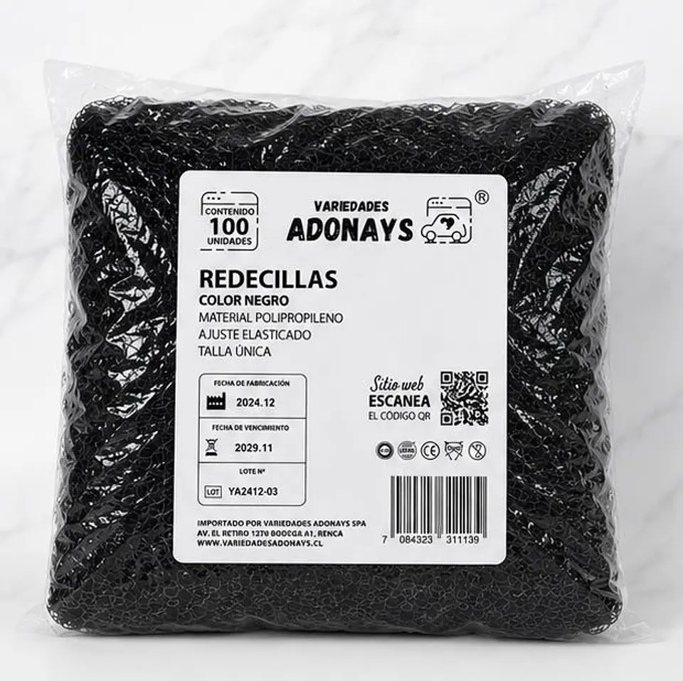 Redecilla Desechable Negra de Polipropileno – Embalaje Mayorista 1.000 Unidades (10 Paquetes x 100 Unidades) 3