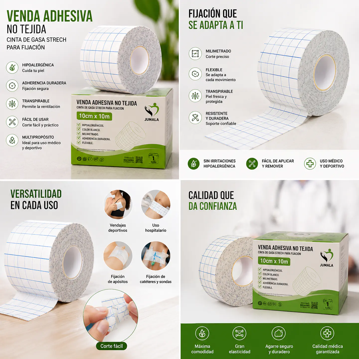 Venda Adhesiva Stretch 10cm X 10m Jumala – Embalaje 80 Unidades  5