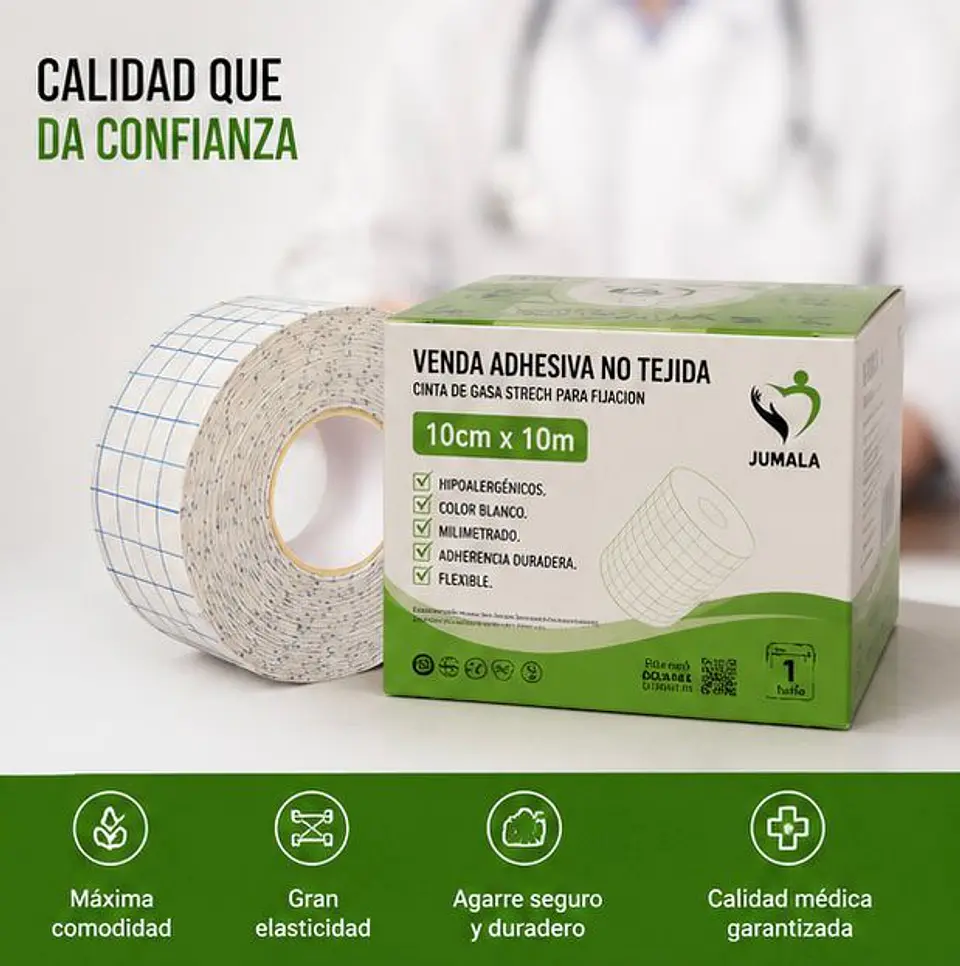 Venda Adhesiva Stretch 10cm X 10m Jumala – Embalaje 80 Unidades  4