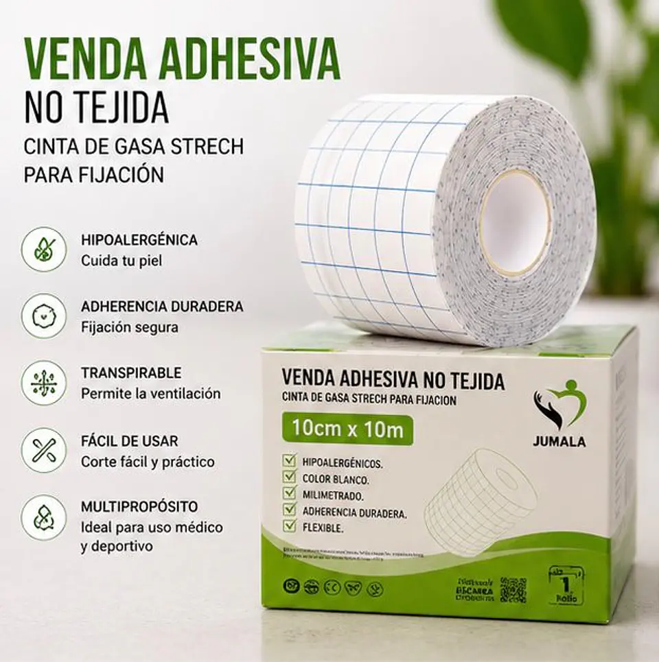 Venda Adhesiva Stretch 10cm X 10m Jumala – Embalaje 80 Unidades  1