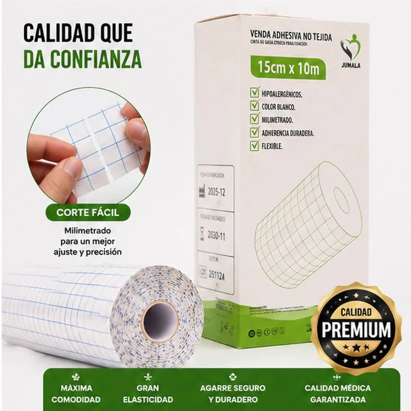 Venda Adhesiva Stretch 15cm X 10m Jumala – Embalaje 60 Unidades  4