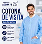 Cotona de Visita Desechable Color Azul con Velcro – Embalaje 100 Unidades - Miniatura 5