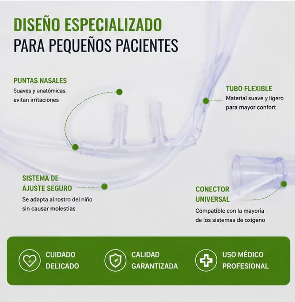 Cánula Nasal (Naricera) Pediátrica con Tubo de 2,10 Metros Jumala – Embalaje 100 Unidades 3