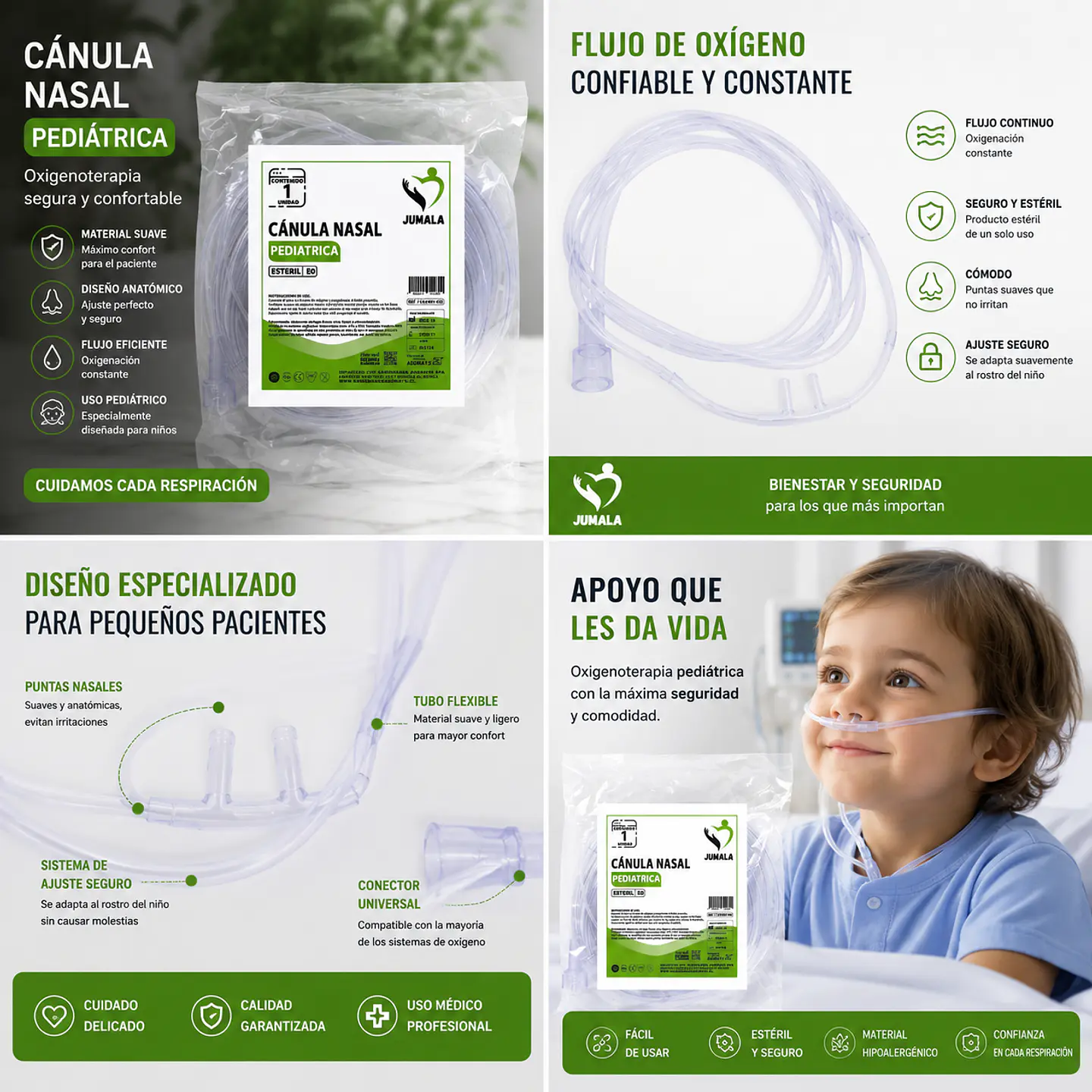 Cánula Nasal (Naricera) Pediátrica con Tubo de 2,10 Metros Jumala – Embalaje 100 Unidades 5