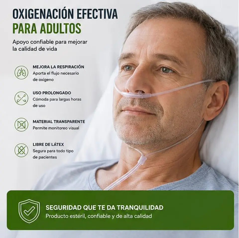 Cánula Nasal (Naricera) Adulto con Tubo de 2,10 Metros Jumala – Embalaje 100 Unidades 3