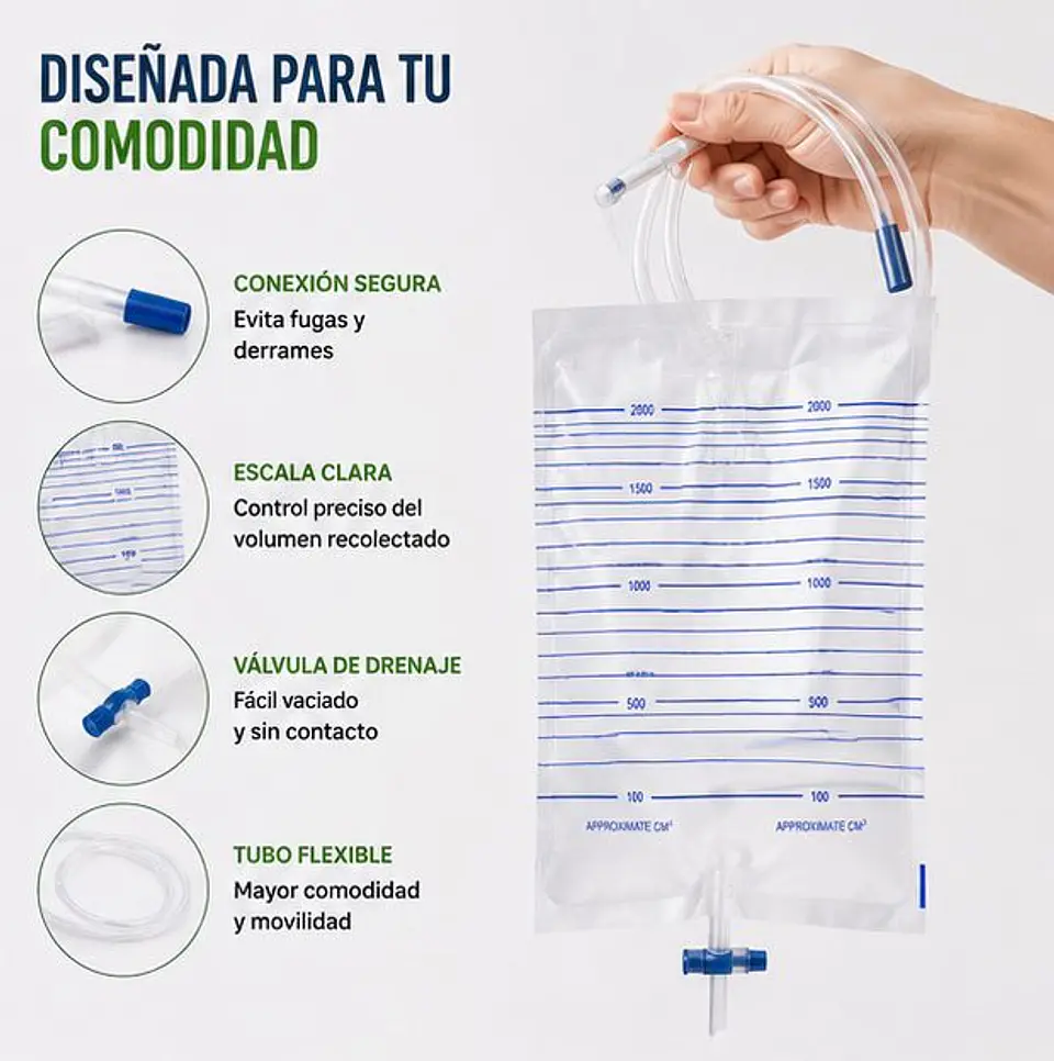 Bolsa para Recolección de Orina Adulto 2 Litros Jumala – Embalaje 250 Unidades 2