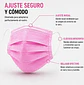 Mascarilla Desechable 3 Pliegues Color Rosado – Embalaje 2.000 Unidades (40 Cajas x 50 Unidades) - Miniatura 2
