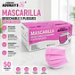 Mascarilla Desechable 3 Pliegues Color Rosado – Embalaje 2.000 Unidades (40 Cajas x 50 Unidades) - Miniatura 1