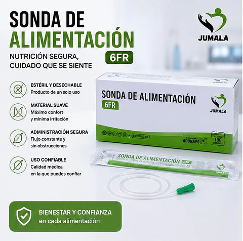 Sonda de Alimentación Estéril 6 FR Jumala – Embalaje 600 Unidades (6 Cajas x 100 Unidades)