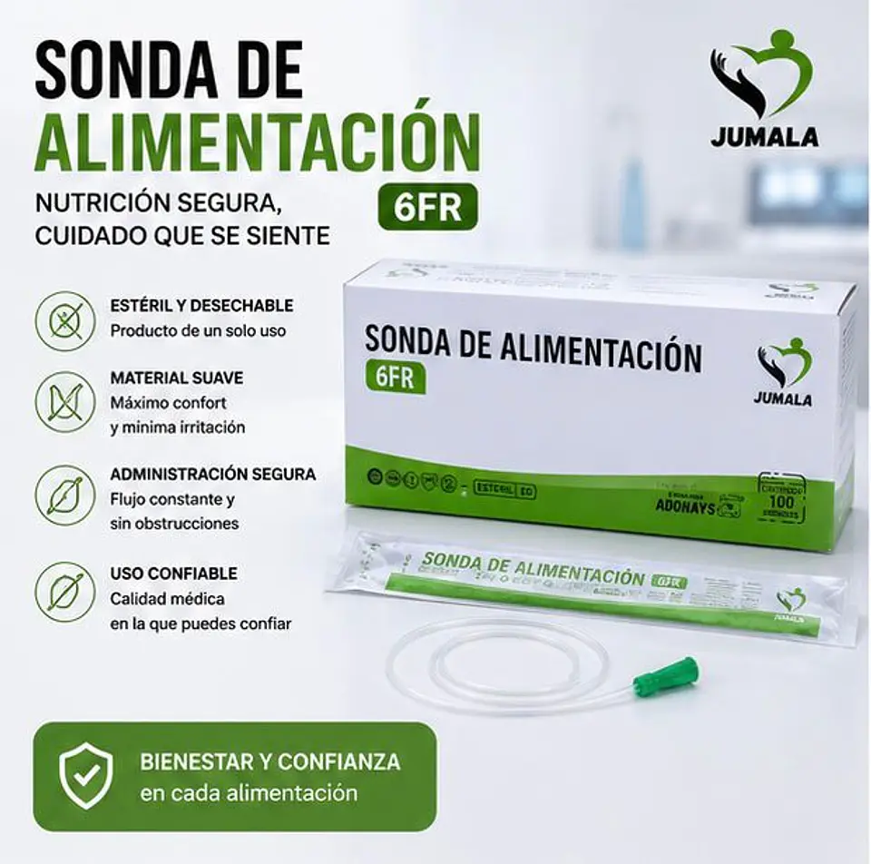 Sonda de Alimentación Estéril 6 FR Jumala – Embalaje 600 Unidades (6 Cajas x 100 Unidades) 1