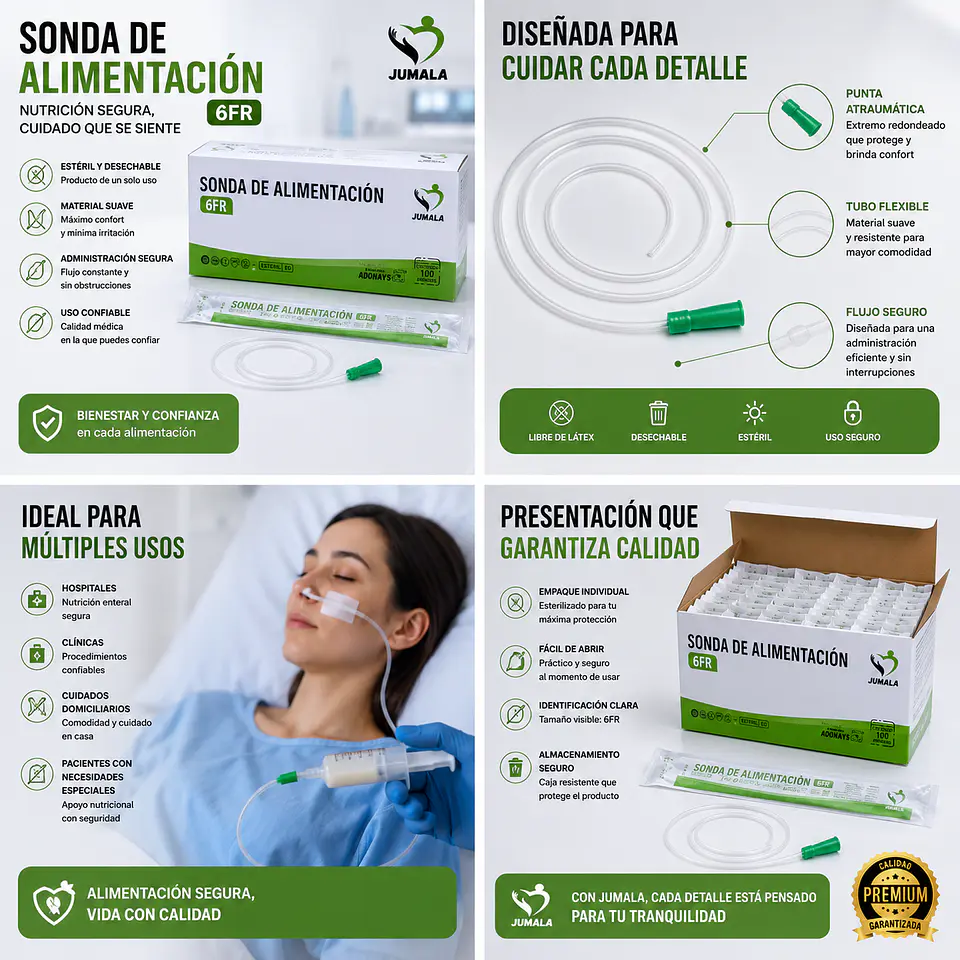 Sonda de Alimentación Estéril 6 FR Jumala – Embalaje 600 Unidades (6 Cajas x 100 Unidades) 5