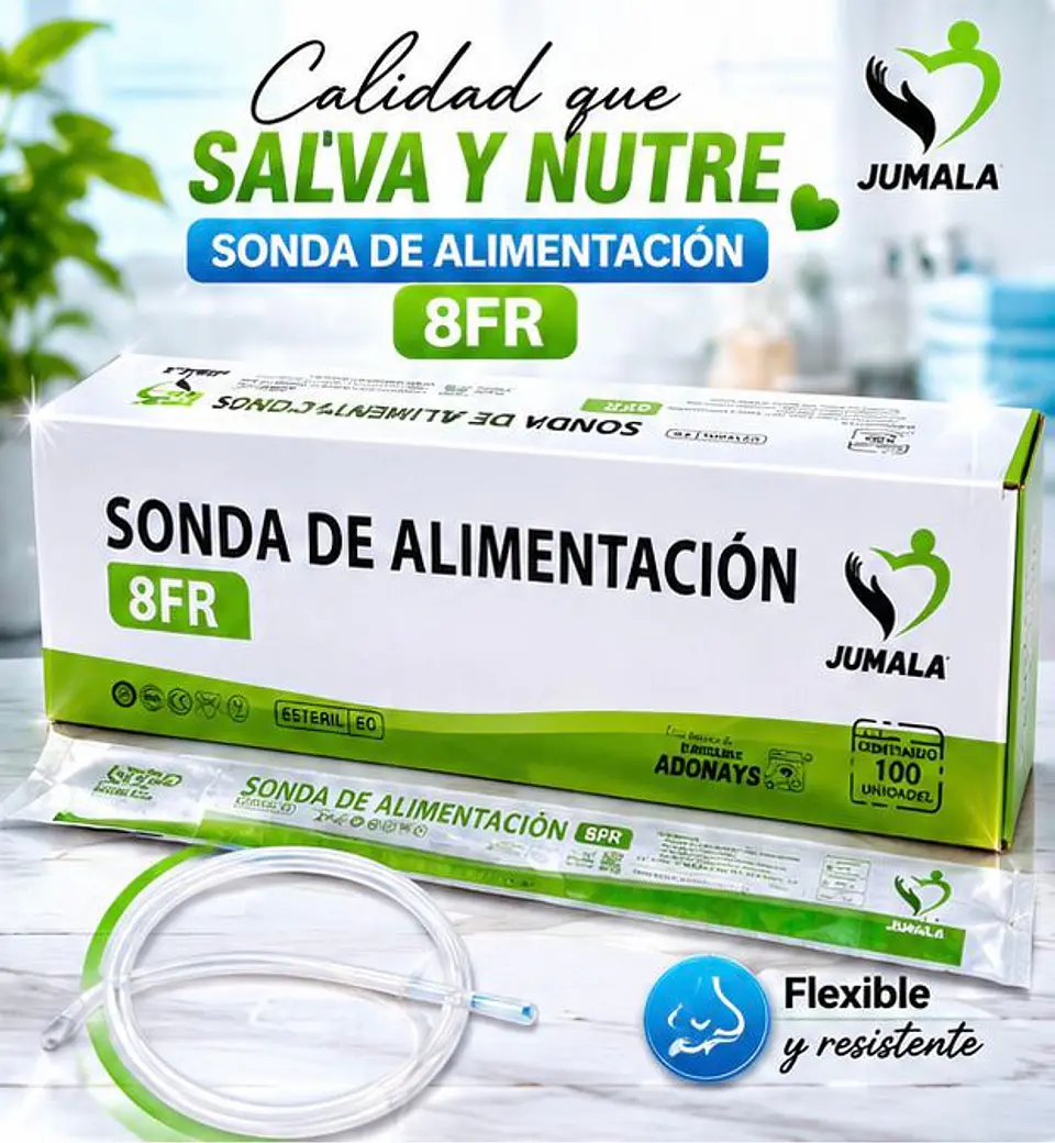 Sonda de Alimentación Estéril 8 FR Jumala – Embalaje 600 Unidades (6 Cajas x 100 Unidades) 1