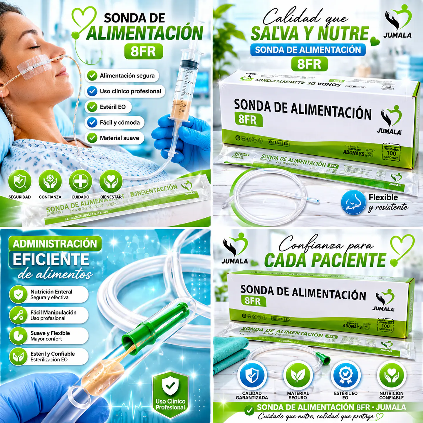 Sonda de Alimentación Estéril 8 FR Jumala – Embalaje 600 Unidades (6 Cajas x 100 Unidades) 5