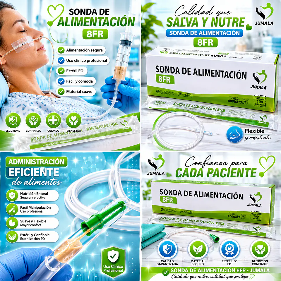 Sonda de Alimentación Estéril 8 FR Jumala – Embalaje 600 Unidades (6 Cajas x 100 Unidades) 5