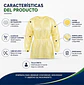 Bata de Aislamiento Desechable Color Amarillo – Embalaje 100 Unidades - Miniatura 4