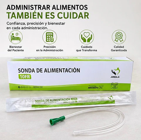 Sonda de Alimentación Estéril 10 FR Jumala – Embalaje 600 Unidades (6 Cajas x 100 Unidades)