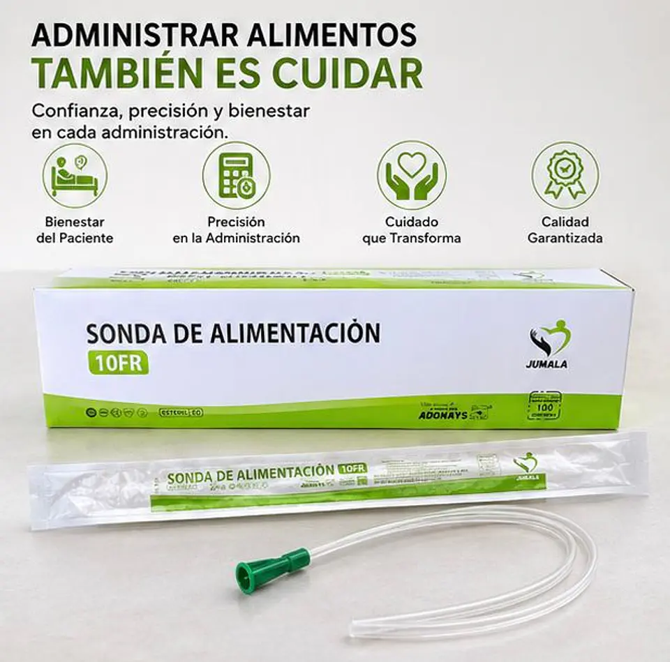 Sonda de Alimentación Estéril 10 FR Jumala – Embalaje 600 Unidades (6 Cajas x 100 Unidades) 1