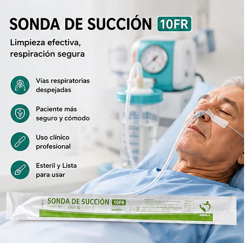 Sonda de Succión Estéril 10 FR Jumala – Embalaje 600 Unidades (6 Cajas x 100 Unidades)