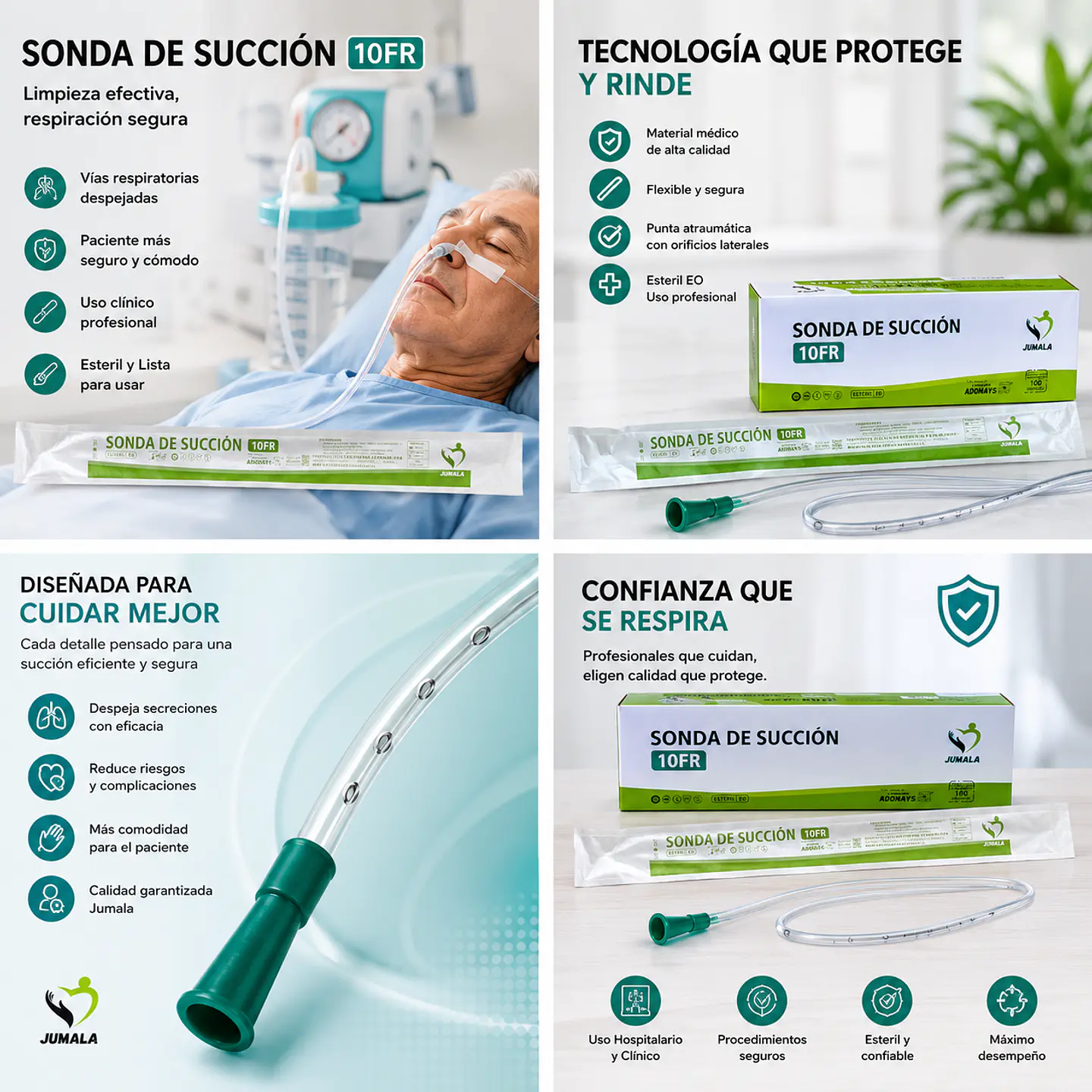 Sonda de Succión Estéril 10 FR Jumala – Embalaje 600 Unidades (6 Cajas x 100 Unidades) 5