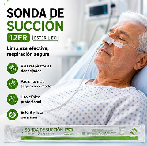 Sonda de Succión Estéril 12 FR Jumala – Embalaje 600 Unidades (6 Cajas x 100 Unidades)