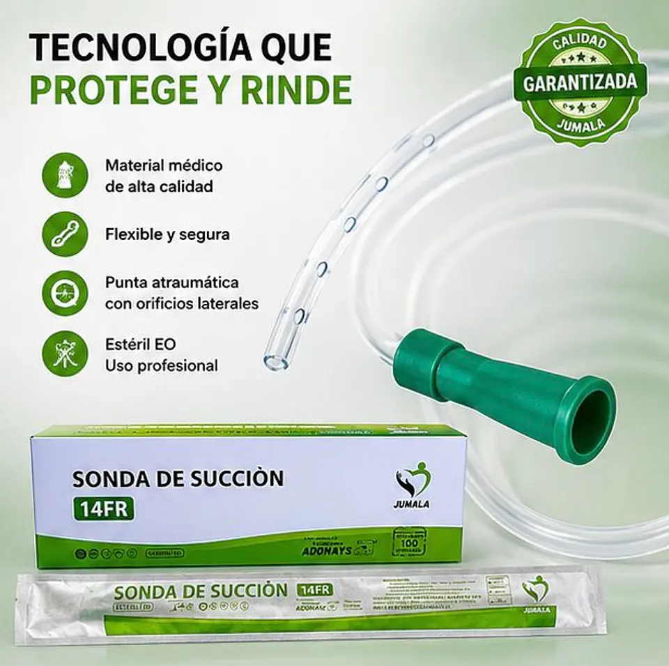 Sonda de Succión Estéril 14 FR Jumala – Embalaje 600 Unidades (6 Cajas x 100 Unidades) 4