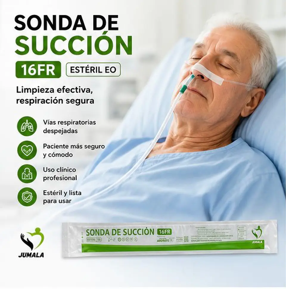 Sonda de Succión Estéril 16 FR Jumala – Embalaje 600 Unidades (6 Cajas x 100 Unidades) 2