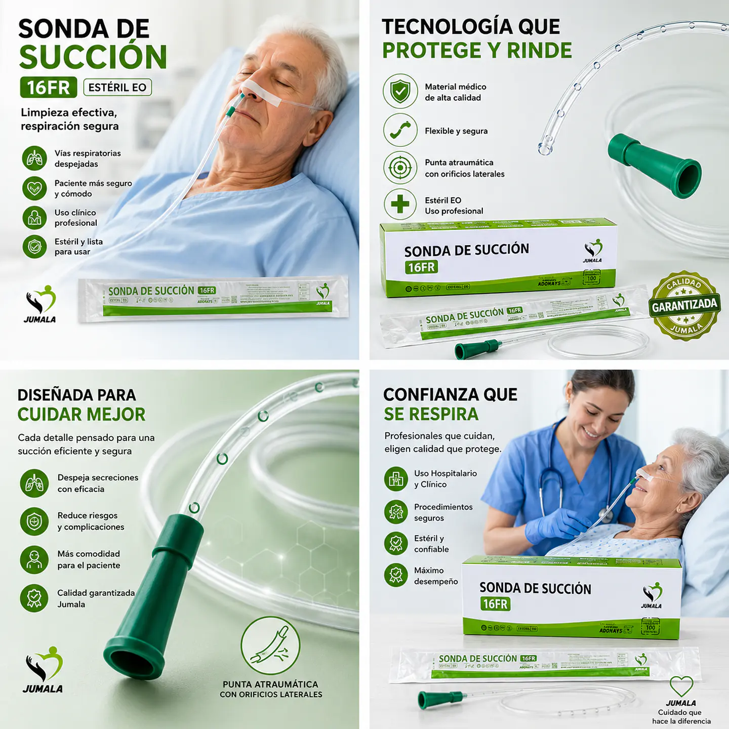 Sonda de Succión Estéril 16 FR Jumala – Embalaje 600 Unidades (6 Cajas x 100 Unidades) 5